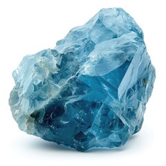 Obraz premium Aquamarine crystal on white background