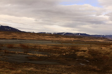 View on a mountain in the Northeastern Region of Iceland