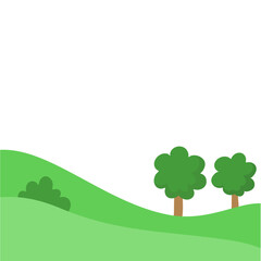 Green hills landscape Illustration 