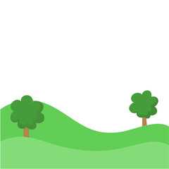 Green hills landscape Illustration 