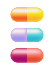 Set of capsule icons highlighted on a white background. The gradient. Vector illustration