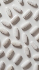 Close-Up of White Pills on White Surface