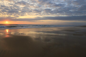 Fototapeta premium View on a sunset on a beach of Cap-Ferret