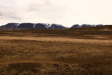View on a mountain in the Northeastern Region of Iceland
