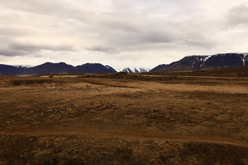 View on a mountain in the Northeastern Region of Iceland