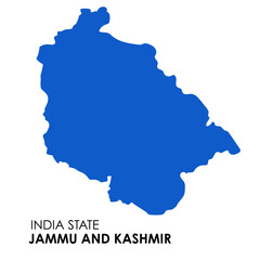 Jammu and kashmir map of Indian state. Jammu and kashmir map vector illustration. Jammu and kashmir vector map on white background.