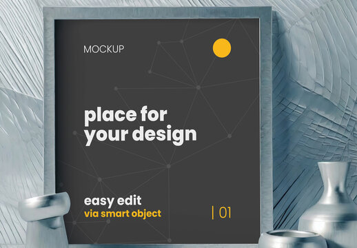 Silver Composition Vertical Frame Mockup 04