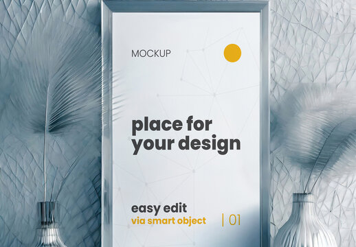 Silver Composition Vertical Frame Mockup 03