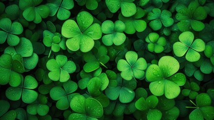 Expanse of Four-Leaf Clovers: A Bountiful Symbol of Good Fortune and Hope