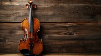 Fototapeta na wymiar A music-themed background with a violin as the main focal point, accompanied by ample copy space