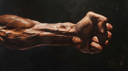 Painting of a Mans Arm and Arm Muscles