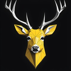 minimalist drawing head of deer lines geometrical style logo