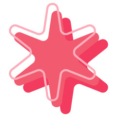 Star and line icon. Vector illustration.	