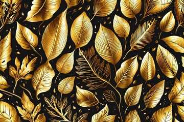 Golden leaves background