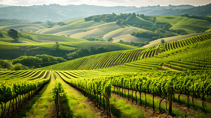 Fototapeta premium Lush vineyard hills