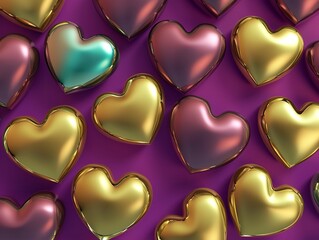 Valentine's Day Backgrounds and Card in the Style