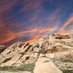 Mountains of Petra, Jordan, Middle East. Petra has been a UNESCO World Heritage Site since 1985