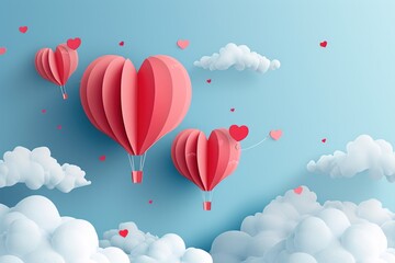 Colorful hot air balloons floating in the sky, perfect for travel and adventure concepts