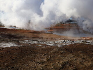 Gunnuhver is an impressive and colourful geothermal field of various mud pools and fumaroles in the southwest part of the Reykjanes Peninsula