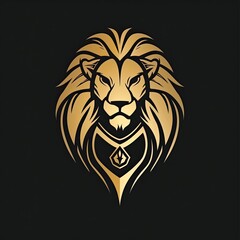 Luxe gold lion head logo, exuding opulence and exclusivity.