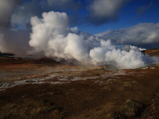 Gunnuhver is an impressive and colourful geothermal field of various mud pools and fumaroles in the southwest part of the Reykjanes Peninsula