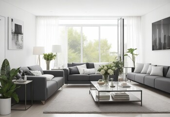 Modern living room with decoration