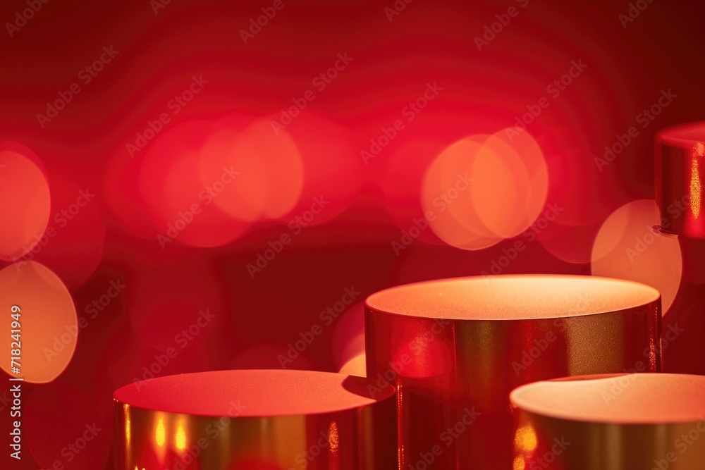 Poster Candles sitting on top of a table. Can be used for various occasions and settings