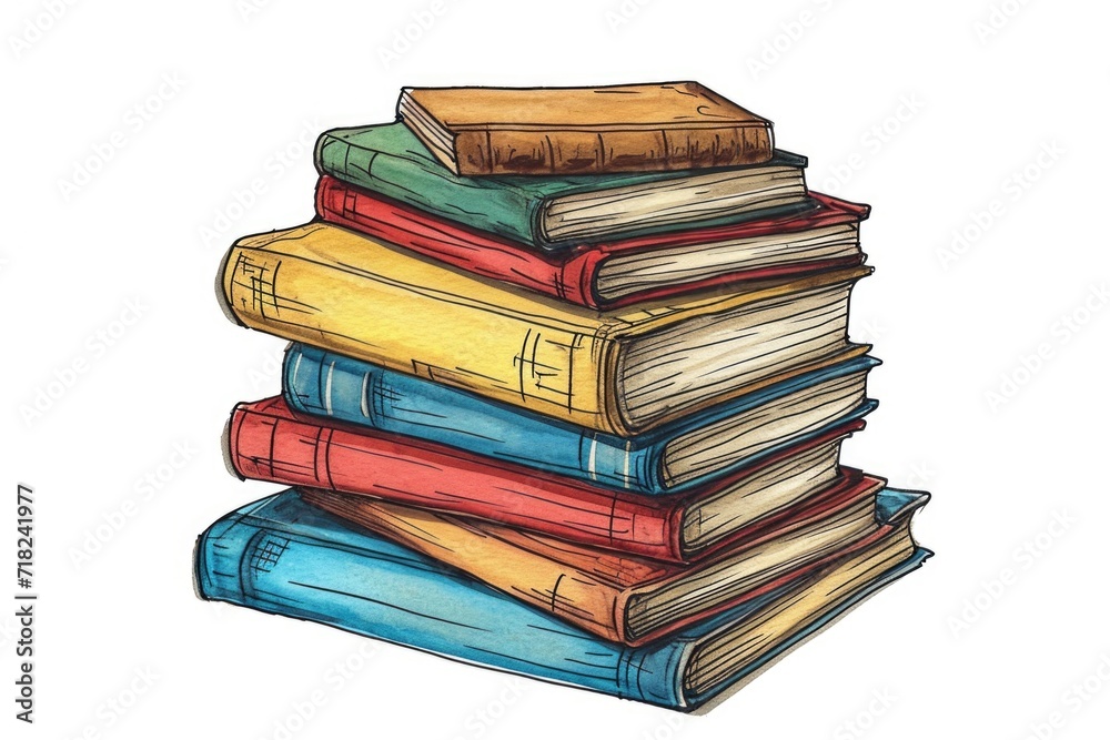 Poster a stack of books sitting on top of each other. ideal for educational and literary concepts