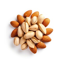 Obraz premium Almond top view isolated on a white background