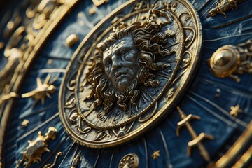 Obraz premium A close-up view of a clock with a face. This image can be used to represent time, punctuality, or a sense of urgency