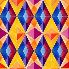 Fototapeta premium vibrant diamond tile pattern, rhombus tile pattern, seamless geometric pattern, floor tile pattern
