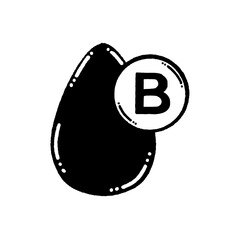 svg donate blood doodle element set