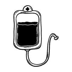 svg donate blood doodle element set