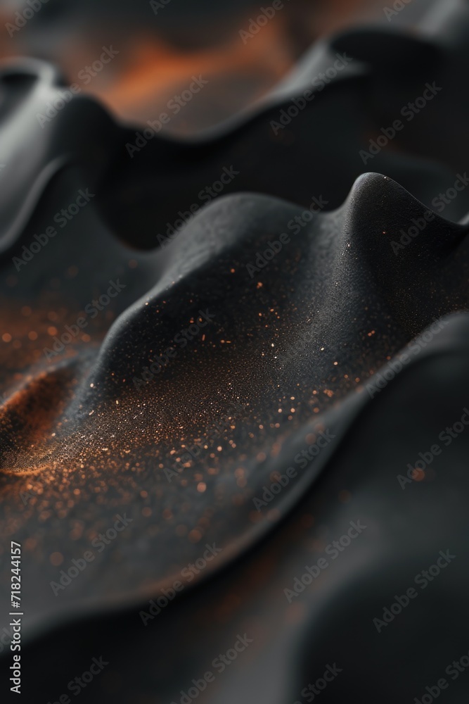 Poster A close-up view of a black cloth with elegant gold flecks. This versatile image can be used to add a touch of luxury and sophistication to various design projects