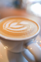 Detail of a latte coffee