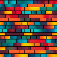vibrant brick tile pattern, seamless geometric pattern, vibrant brick texture