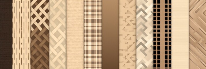 beige different pattern illustrations of individual different woven fabric patterns
