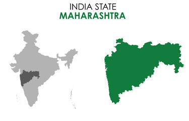 Maharashtra map of Indian state. Maharashtra map vector illustration. Maharashtra vector map on white background.