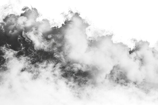 Black and white photo of smoke billowing out of a chimney. Can be used to depict industrial processes, pollution, or the cozy ambiance of a fireplace