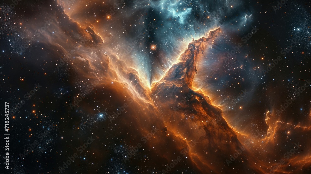 Poster a breathtaking image capturing a stunning large star formation in the night sky. perfect for astrono