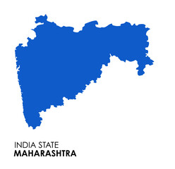 Maharashtra map of Indian state. Maharashtra map illustration. Maharashtra map on white background.