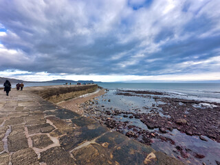 Lyme Regis seafront in Dorset, UK