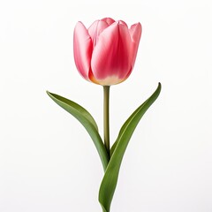 A single piece of  tulip isolated on white background