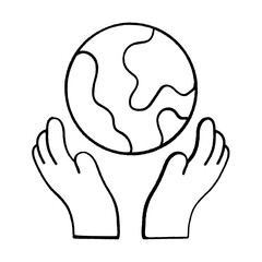 svg eco world doodle element set