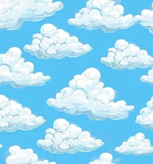 Foto auf Acrylglas  Cute Clouds in the Sky Seamless Pattern Vector © zahidcreat0r