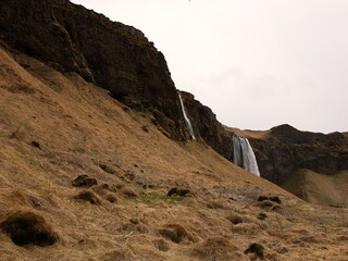 View on a waterfall located at Hamragar&eth;ar in South Iceland