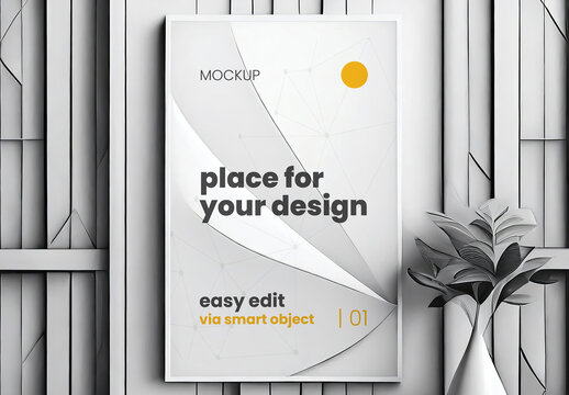 Monochromatic Simple Frame Mockup 02