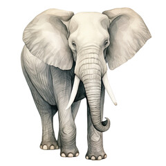 AI-generated watercolor Elephant clip art illustration. Isolated elements on a white background.
