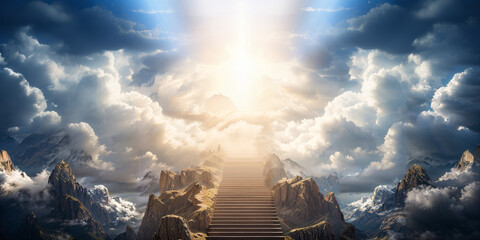 Ascending Glory: The Christian Path to Paradise - obrazy, fototapety, plakaty