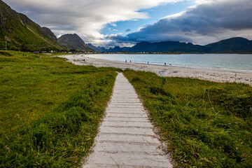 trail to the beach in lofoten